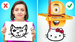 GADGETS VS HACKS⚡️ Reich vs Pleite Zeichenschlacht🎨 Coole Kunst-Hacks und kreative Tipps von 123 GO!