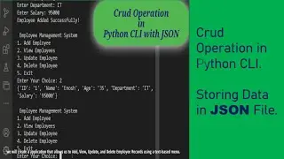 CRUD Python CLI with JSON Storage || crud in python || crud python json