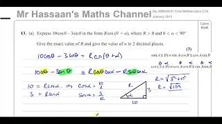 [P3] C34, (IAL), WMA02/01, January 2015, Q13, Trigonometric Identities & Equations, Applications