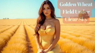 Golden Wheat Field Under Clear Sky 4k Lookbook Video