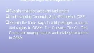 oracle privileged accounts opam admin development Online Training