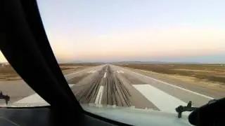 B737 Desert landing at dusk