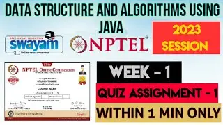 Data Structure and algorithms using Java - NPTEL 2023 || WEEK 1 QUIZ ASSIGNMENT SOLUTION ||