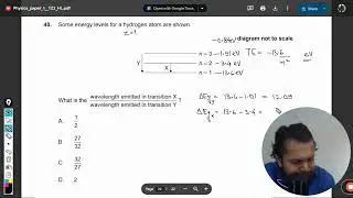Some energy levels for a hydrogen atom are shown. What is the wavelength emitted in transition
