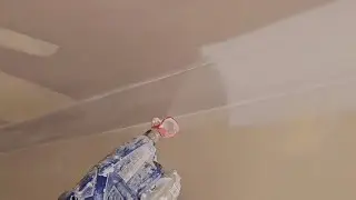 Spray Paint Drywall Ceilings & Trim Saves Painter Cutting In