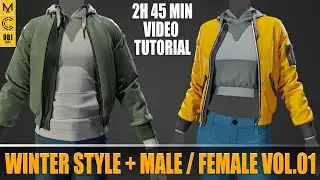 winter style + Male / Female + Clo3D/Marvelous+ ZPRJ + OBJ + Video Tutorial Vol.01