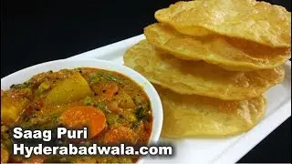 Restaurant Style Saag Puri - How to Make Delicious Saag Poori at Home - Easy, Quick & Simple