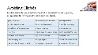 Avoiding Cliches