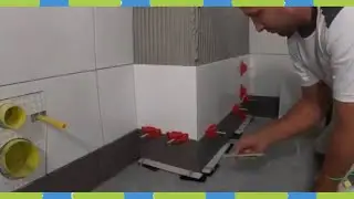 Laying bathroom tiles, drilling holes in tiles, processing tile edges