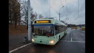Поездка на троллейбусе БКМ-333,борт.№ 3655,марш.25д