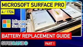 Microsoft Surface Pro 4 1724 Battery expanded. Replacement guide Turns off when disconnected. Part 1