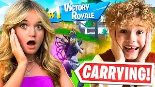 9 YEAR OLD CARRYING HIS SISTER AND HER FRIEND IN FORTNITE