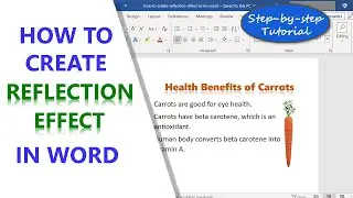 Word | Reflection Effect | Example | Tutorial | Text Design | Document | Word Processor | 365