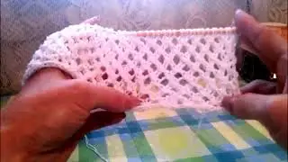 Простой узор Сеточка спицами для туники топика кофточки