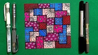 Stunning Patchwork Zendoodle || Step by Step Tutorial for Beginners