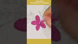 Hand Embroidery Satin Stitch Flower🌹 Basic Stitch Tutorial! 