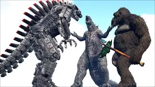 TITANUS KONG AND LEGENDARY GODZILLA VS MECHA GODZILLA (ARK SURVIVAL EVOLVED BATTLE KAIJUS)