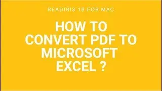 Readiris 16 Mac: How to convert PDF to Microsoft Excel?