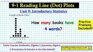 9-1 Learn How to Read Line Dot Plots Statistics Arithmetic Mathgotserved Examples accuplacer workshe