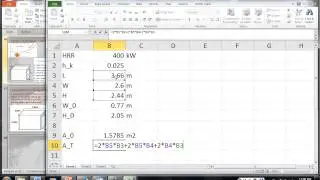 Upper layer gas temperature in compartment fire - programming into Excel