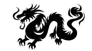 How to draw a dragon || Tribal dragon || Tribal tattoo design