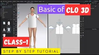How to make an outfit in Clo 3D/ Basic tools Navigation/ Class -1/ Clo 3D Course for Beginners