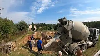 Дом из газобетона . Заливка фундамента.  Съёмка GoPro 8
