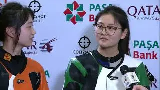 Interview Jiayu HAN and Yuting HUANG (CHN) 10m Air Rifle Women - 2023 Baku (AZE) - ISSF WC R&P