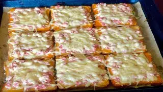 Ломтика хлеба превращаются в пиццу! Ленивая ПИЦЦА! Готовый завтрак!
