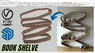 Book shelf | Furniture design | Sketchup | Vray render