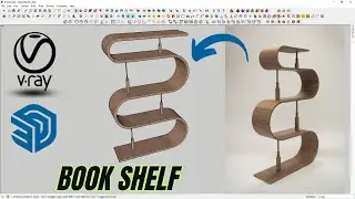 Furniture design (Book shelf) in Sketchup | Vray | Sketchup Tutorial