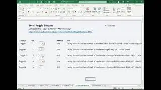 How to use Animated Small Toggle Buttons in Excel to store a value or change an option