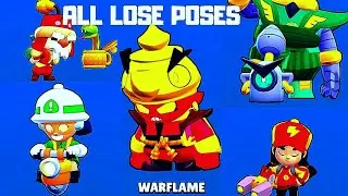 All Brawlers+Skins Losing poses| Brawl Stars