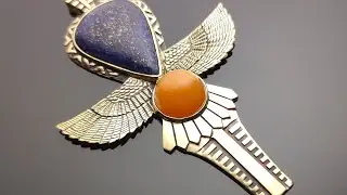 Подвеска из латуни с лазуритом 💎🔥и агатом😍. Египетский оберег✨.