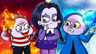 Pugsleybaby is very hot and Festerbaby is very cold - what should Wednesday do???| The Addams family