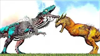 HYBRID ERYTHROTERROR VS ALPHA ACROCANTHOSAURUS (ARK SURVIVAL EVOLVED BATTLE)