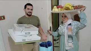 نزلت لحماتى يوم الصباحيه👰ومليت لها الصينيه😍وفجأتها بالهدايا🎁قابلتنى بالفرح والزغاريط💃💃