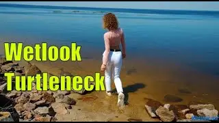 Wetlook turtleneck | Wetlook white jeans | Wetlook curly girl