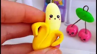 Лепим Банан Брелок Из Лёгкого Пластилина DIY Kawaii Banana Clay Tutorial