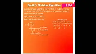 Euclid's Division Algorithm to Find HCF by division algorithm 