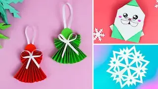 ❄Поделки на Новый год своими руками ❄ Ангел из бумаги ❄ Снежинки быстро и легко❄ Оригами Дед Мороз