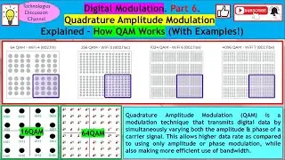 Digital Modulation Part 6. How Quadrature Amplitude Modulation, QAM Achieves Better Throughput.