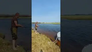 Крупный окунь на каждый заброс на таежной речке 