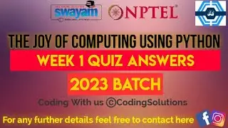The Joy Of Computing Using Python | Week 1 Answers 2023 | NPTEL | SWAYAM