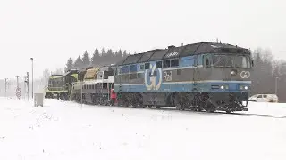 Тепловозы ТЭП70-0229+Азербайджанский ЧМЭ3т-6413+ТЭМ2-5609 / TEP70-0229+CME3t-6413+TEM2-5609