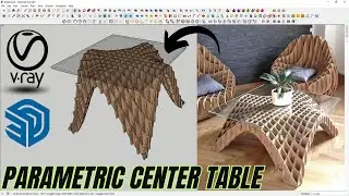 How to make a parametric center table l Furniture design l Sketchup l Vray
