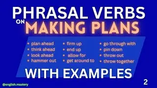 PHRASAL VERBS on MAKING PLANS | ENGLISH PHRASAL VERBS | ENGLISH CONVERSATION | SPOKEN ENGLISH