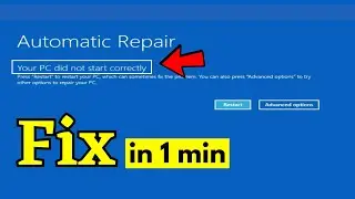 Fix- Your pc did not start correctly Windows 10/11 | Automatic Repair Loop