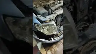 Митсубиси Паджеро снятие бампера и новые туманки.