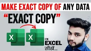 Copy Data Exactly Same in a New Excel File Without Copying File | Make Exact Copy of Any Data #Excel